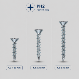 Tornillo para armado PVC Punta fina