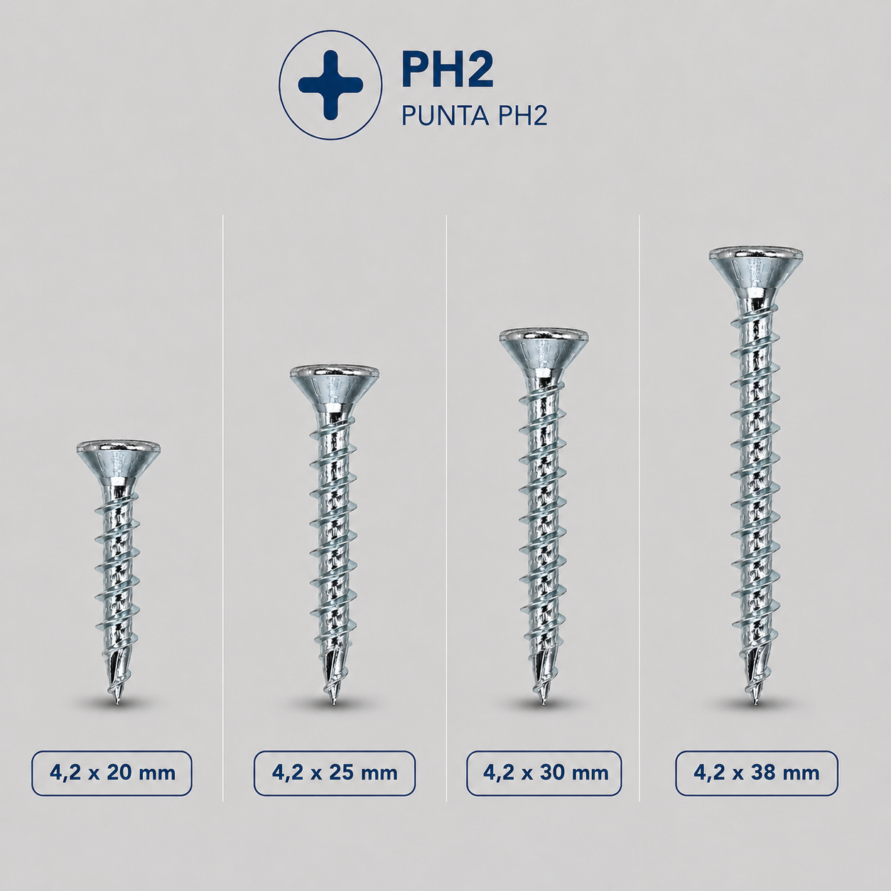 Tornillo para armado PVC Punta fina